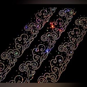 Silver Rhinestone Iron-On Applique Craft, Clothing Embellishments | New